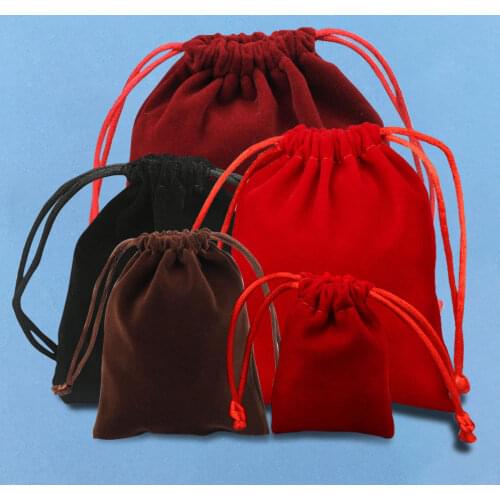 5pcs/Lot Drawstring Bags Flannel Cloth Bag Women Jewelry Package Storage Dust Pouch Party Gift Chic Wedding Favor Bags