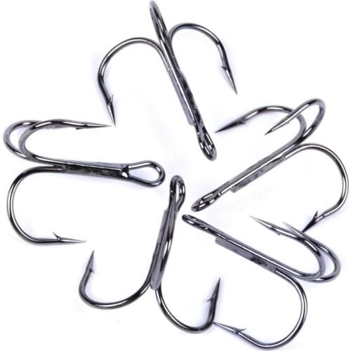 50pcs Sharp Anchor Hook Size 2#-3/0# Sea Fishing Hook Texas Tackle Treble Triple Hooks For De Treble Fishing Hooks