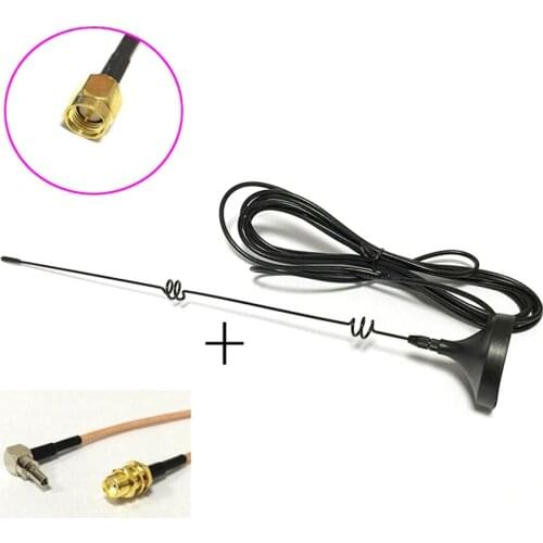 4G 3G GSM antenna 6dbi high gain magnetic base with 3meters cable SMA male +SMA Female Connector to CRC9 Male RG316 Cable 15CM