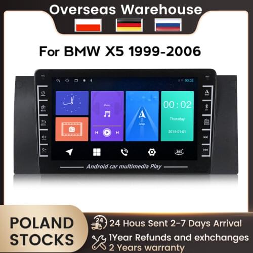 Navifly 8‘’ 1280*720 USB IPS BT Android For BMW 5 E39 E53 X5 1995-2005 2006 Car multimedia video gps radio player No DVD 2 din