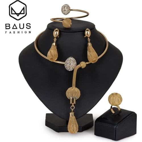 BAUS Dubai Jewelry Sets Costume fashion woman earrings 2018 Nigerian Wedding Jewelry bridal African Beads Jewelry Sets design