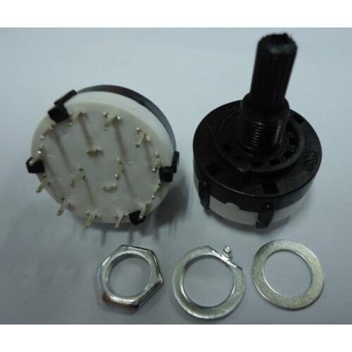 [ BELLA]Special all-plastic band switch rotary switch 2 knives 6-speed 20 rachis self-adjusting gear--50pcs/lot