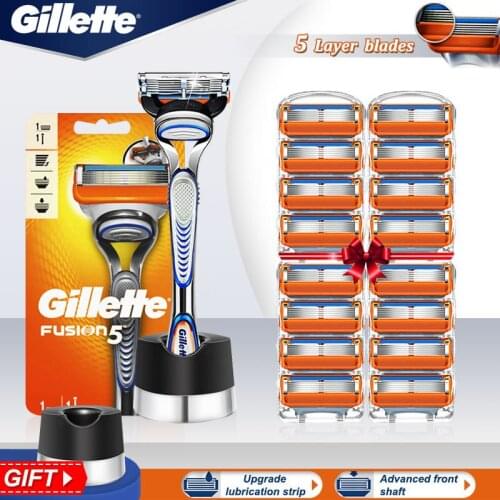 Safety Straight Razor Gillette Fusion 5 Shaver For Men With Stand Shaving Machine Cassettes With Razor Blades Shave Kit Shavette