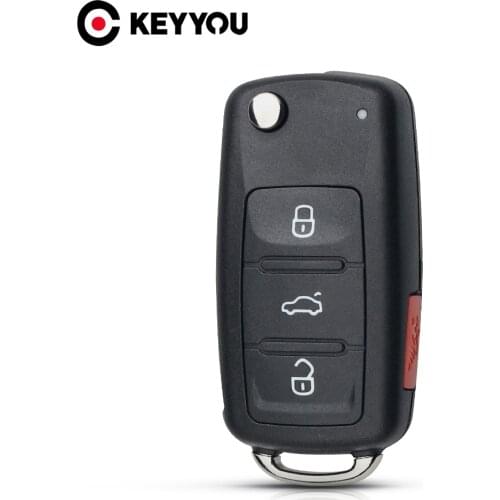 KEYYOU For VW Eos Golf GTI Passat Touareg Jetta Beetle Polo Up Tiguan Touran Touareg 5K0837202AD Remote Key Shell Case 4 Buttons