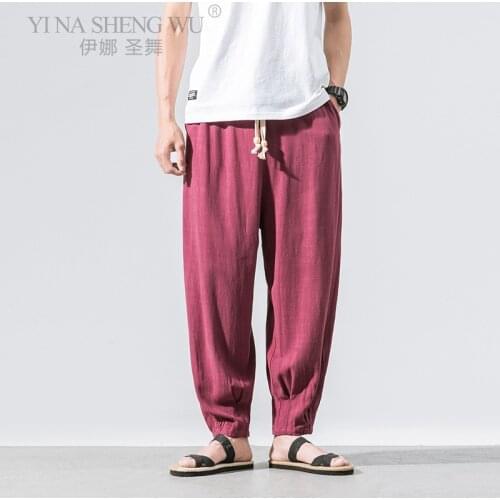Men Japanese Kimono Style New Pants Samurai Costume Vintage Male Trousers Vintage Harem Pants Plus Size Haori Yukata Streetwear