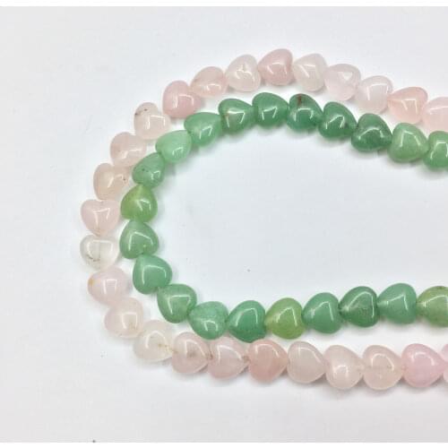 Eruifa 10pcs 10mm Heart semi precious stone Charms Pendant Jewelry DIY Earring Necklace 2 colors