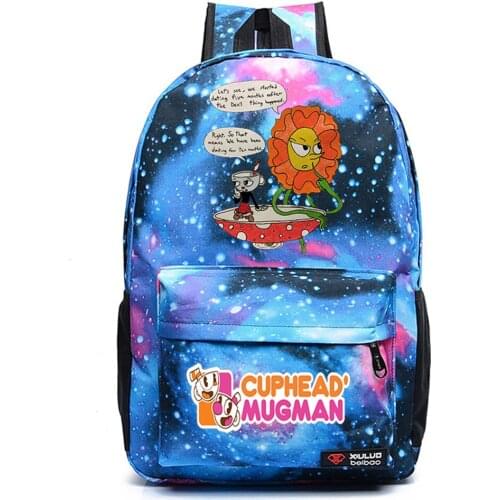 Anime Cuphead Canvas Backpack Packsack Casual Schoolbag Teenger High Quality Unisex Student Travel Laptop Bag