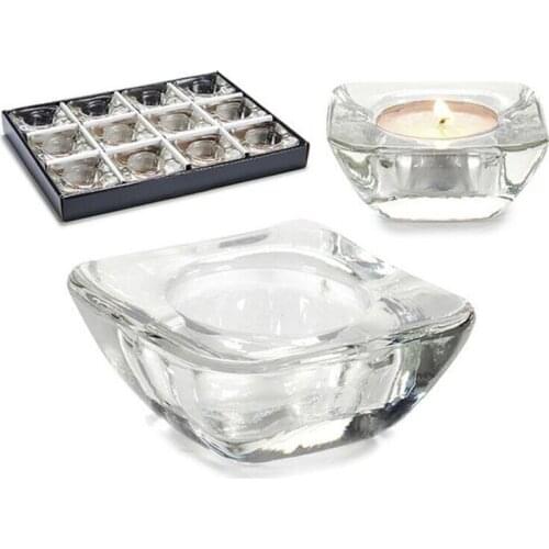 Candleholder Crystal Glass (7 x 3 x 7 cm)