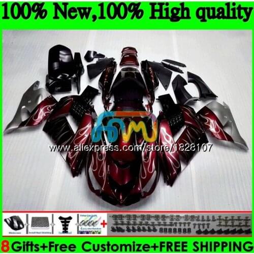 Injection For KAWASAKI ZZR1400 ZX 14R wine red hot ZX-14R 24BS.4 ZX14R 12 13 14 15 16 17 2012 2013 2014 2015 2016 2017 Fairing