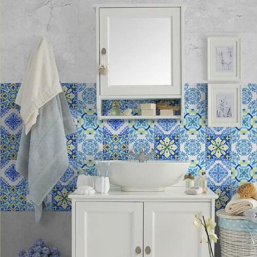K-PS00137 (24 pieces) tile size 20x20 cm - Made in Italy-PVC for bathroom and kitchen