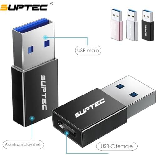 Suptec USB Male to Type C Female Cable OTG Adapter Converter Notebook Type-c Female to USB Male Charger Plug Data OTG Adapter