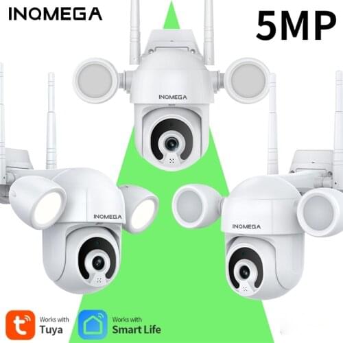 INQMEGA 5MP Smart Home WIFI Camera Floodlight Courtyard Lighting Security Protection Video Surveillance Alexa Google CCTV