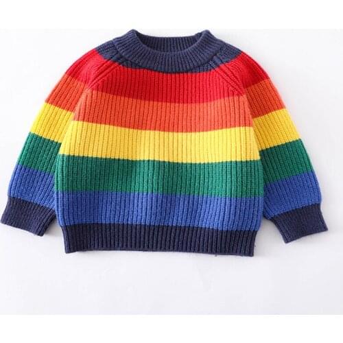 Lastted Kids Sweaters Spring Winter Baby Boys Girls Warm Knitted Bottoming Thicken Teenag Childrens Clothes School High Quality