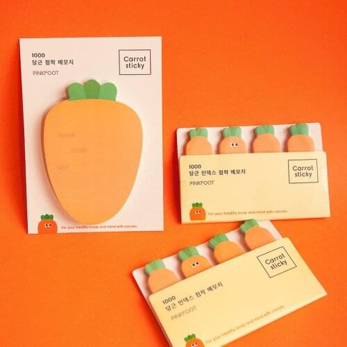 Kawaii carrot N Times Sticky Notes Creative Office Decor Paper Memo Pad Shipping Supplies Decoration Japanese Stationery