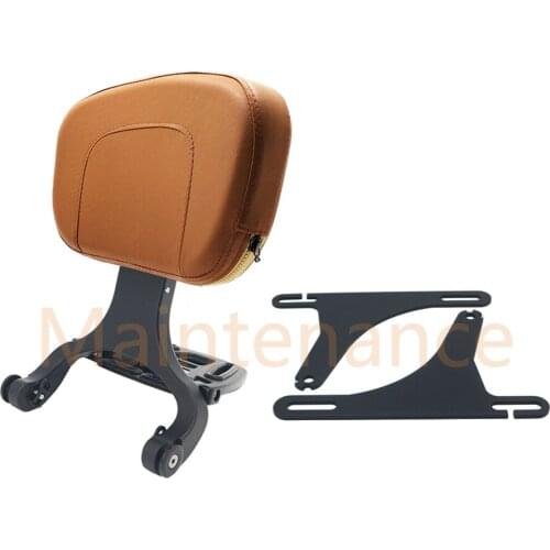 Motorcycle Multi-Purpose Driver Passenger Backrest Folding Luggage Rack Brown For Harley model Dyna 2001 - 2017