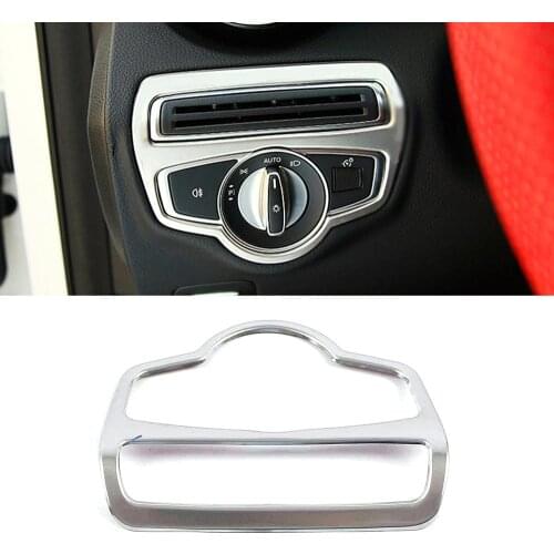 For Mercedes Benz C GLC Class W205 X253 Head Light Lamp Headlight Switch Button Decoration Cover Frame Decorative Trim Sticker