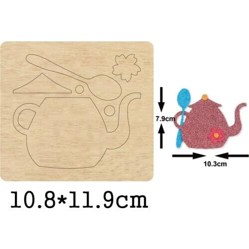 New Tea Art Kettle Tea Cup Wooden Mold Wood Dies For DIY Leather Cloth Paper Craft Fit Common Die Cutting Machines on the Market