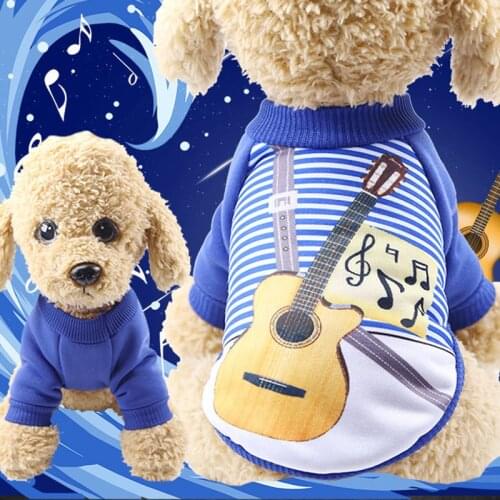 Dog Clothes Guitarist uniforms Classic Pet Dog Hoodies Clothes For Small Dog Autumn winter warm Coat Jacket for Yorkie Chihuahua