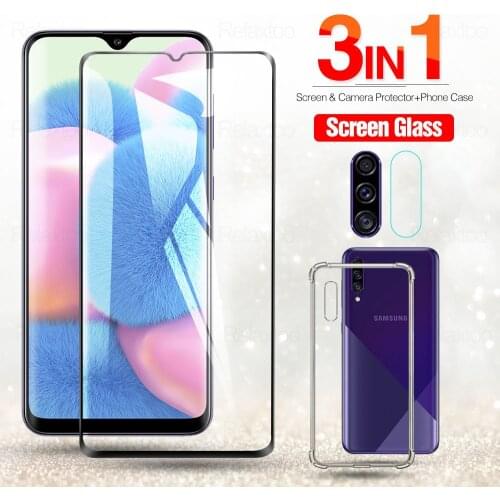 Tempered glass film for Samsung a30s a50s screen protector for a20s a10s A40 a70 A70s a50 a20 a30 screen film and Anti-fall case