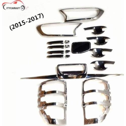 FIT FOR 2015-2017 ranger T7 XLl chrome front tail lamp Handle cover bowl cover rear trunk lid accessory accessories complete set