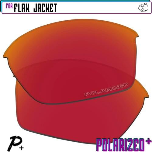 EZReplace Polarized Replacement Lenses for - Oakley Flak Jacket Sunglasses - Red P Plus