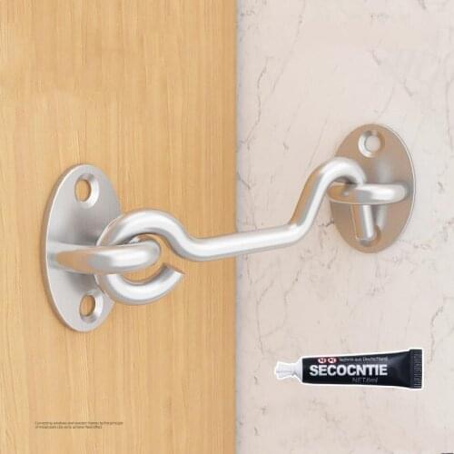 Multi-size Simple Door Window Hook Solid Vintage Hooks Stainless Steel Cabinet Buckle Household Bathroom Latch Woodworking