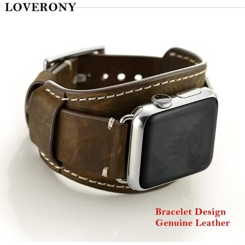 LOVERONY For apple Watch band 38mm 40mm 42mm 44mm Leather Watch Strap For Apple iWatch Series 5/4/3/2/1 Bracelet Belt Watchband