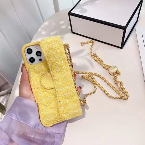 2021CC luxury brand Lambskin Crossbody bag chain protection Accessory For iPhone 12 11 Pro X XS Max XR 7 8 Plus phone back Cover
