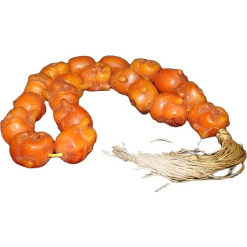 China old Beijing old goods Beeswax Miller Buddha Head Beads Rosary Handheld Chain