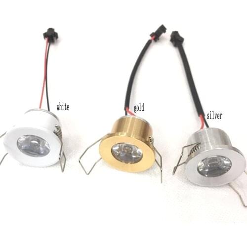 10 Stück 1W LED Mini Einbauleuchte Rund verstellbarer balck Spot Deckenlampe 220 V LED-Schrankleuchte