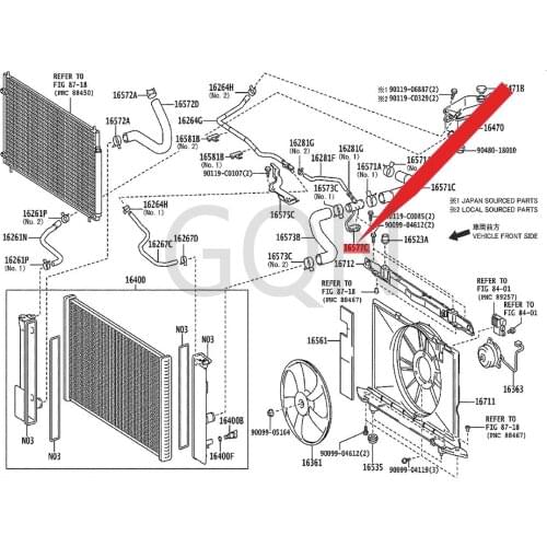Radiator pipe 2011-Toy ota COR OLL ALE VIN E'Z water tank water pipe joint water tank radiator outlet pipe outlet pipe