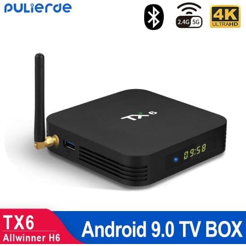 PULIERDE TX6 4GB 32GB Android 9.0 TV BOX Allwinner H6 Quad core Support 4K 2.4G+5G Dual WIFI Media Player Smart Set Top Box