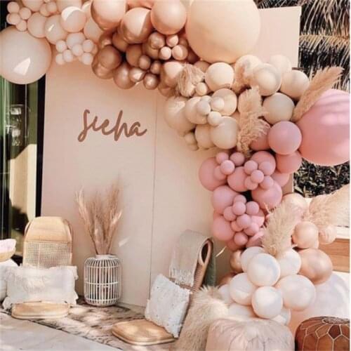 DIY Doubled Cream Peach Apricot Balloon Decoration Garland Retro Pink Balloon Accessories Kit Rose Gold Wedding Birthday Party