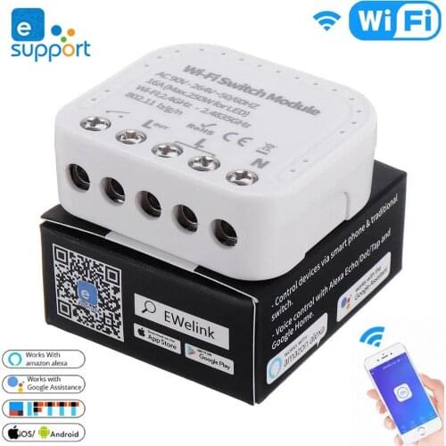 16A Wifi Smart Switch DIY Wifi Switch Module For Smart Home Automation Work With eWelink APP /External Switch /Alexa Google Home