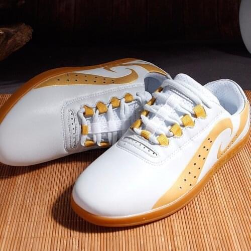 High Quality Breathable Genuine Leather Tai Chi Shoes Fashion Kung Fu Shoes Martial Arts Sneaker Sports Training Footwear 34-45