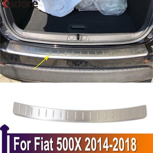 For Fiat 500X 2014 2015 2016-2018 Stainless Steel Rear Bumper Outer Protector Sill Trunk Lid Tread Plate Guard Cover Accessories