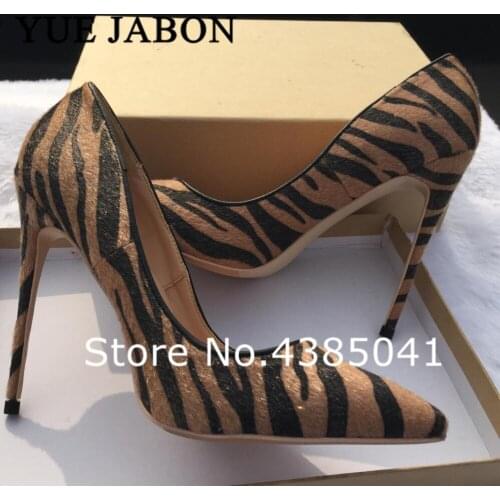 Brown Leopard Print Suede Women Pumps Shallow Pointed Toe High Heels Female Wedding Shoes Party Shoes Woman 2019 Autumn Shoes