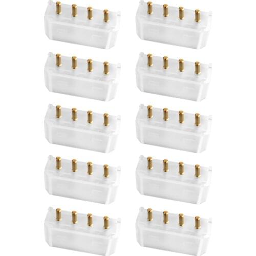 10PCS 5.08mm Molex White Big 4p 4d Female Socket Straight Hollow Needle for Pc Computer Atx Ide Power Connector