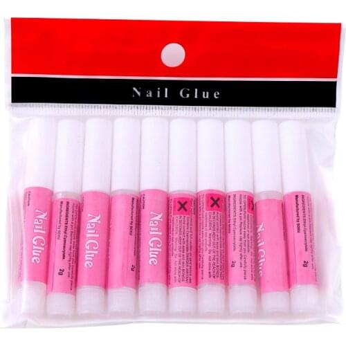 10Pcs/Set Mini Beauty Nail Glue False Nails Art Decorate Tips Acrylic Glue Nail Accessories Rhinestone Glue