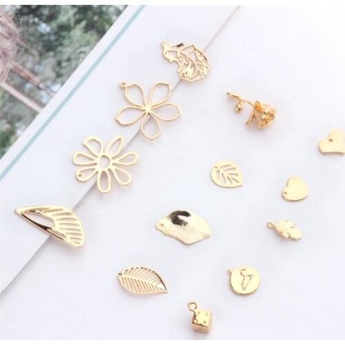 10pcs Pure Copper Plating Trendy Earrings Flowers Earrings For Women Vintage Pendant Leaves Wings Love Retro Jewelry Accessories