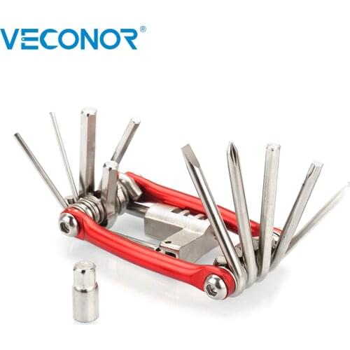 11-In-1 Bicycle Repair Tool Set Bicycle Chain Breaker Torx Hex Philips Slot Screwdriver Kit Multi Universal Repairing Hand Keys