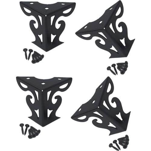 4pcs 8cm Metal Furniture feet Openwork Pattern Cabinet legs Hollow Table TV Cabinet feet Furniture Support Triangle Sofa legs