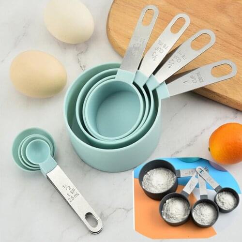 8 Pcs/Set Kitchen Cooking Accessories Tea Coffee Measuring Spoon New Durable Stainless Steel Measuring Cup Measuring Tools Set