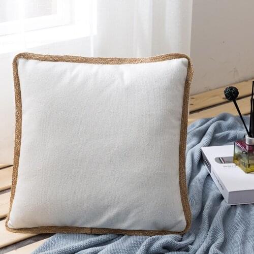 Rushed Time-limited 45x45cm Cushion Cover Solid Color Linen Wide Side Pillowcase Waist Cushions For Bedroom Pillows Throw Car