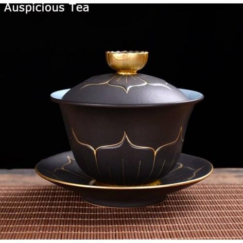 170ml Hinese Style Hand Made Cover Bowl Tea Set Ceramics Tea Cup Gaiwan Tea Pot Travel Teaset Home Office Tea Bowl