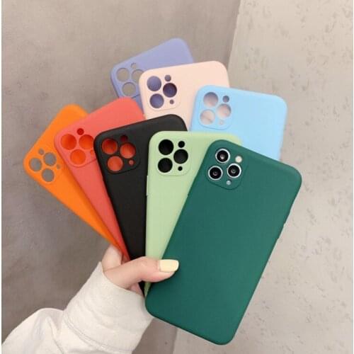 Retro simple sweet kawaii Solid color japanese Phone Case For iPhone 12 11 Pro Max Xr Xs Max 7 8 Plus 7Plus case Cute soft Cover