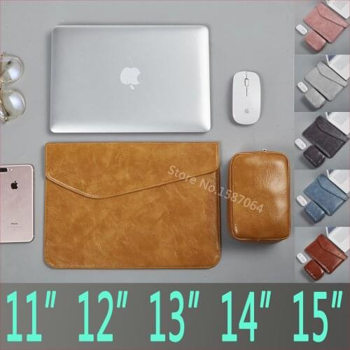 PU Laptop Sleeve Bag case For Macbook 11 12 13.3 14 15 inch for HP`DELL`LENOVO`ACER`TOSHIBA`XiaoMi `FUJITSU Women Men Cover