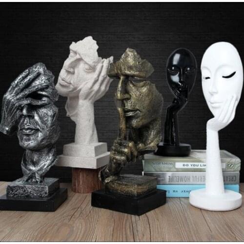 CREATIVE DESIGN EUROPEAN ABSTRACT CHARACTER PORTRAIT RETRO OFFICE HALL FIGURINE IMITATE ANTIQUE DECOR MINIATURES HOME ORNAMENTS
