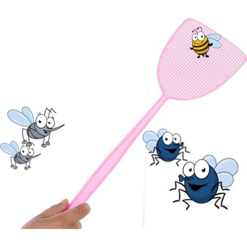 Fly Swatter Soft Manual Plastic Long Handle Mosquito Insects Bugs Pest Swatter for Home Kitchen