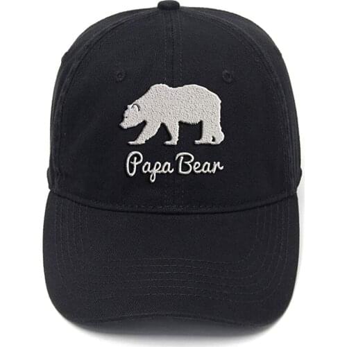 Lyprerazy Papa Bear Washed Cotton Adjustable Men Women Unisex Hip Hop Cool Flock Printing Baseball Cap Dad Cap